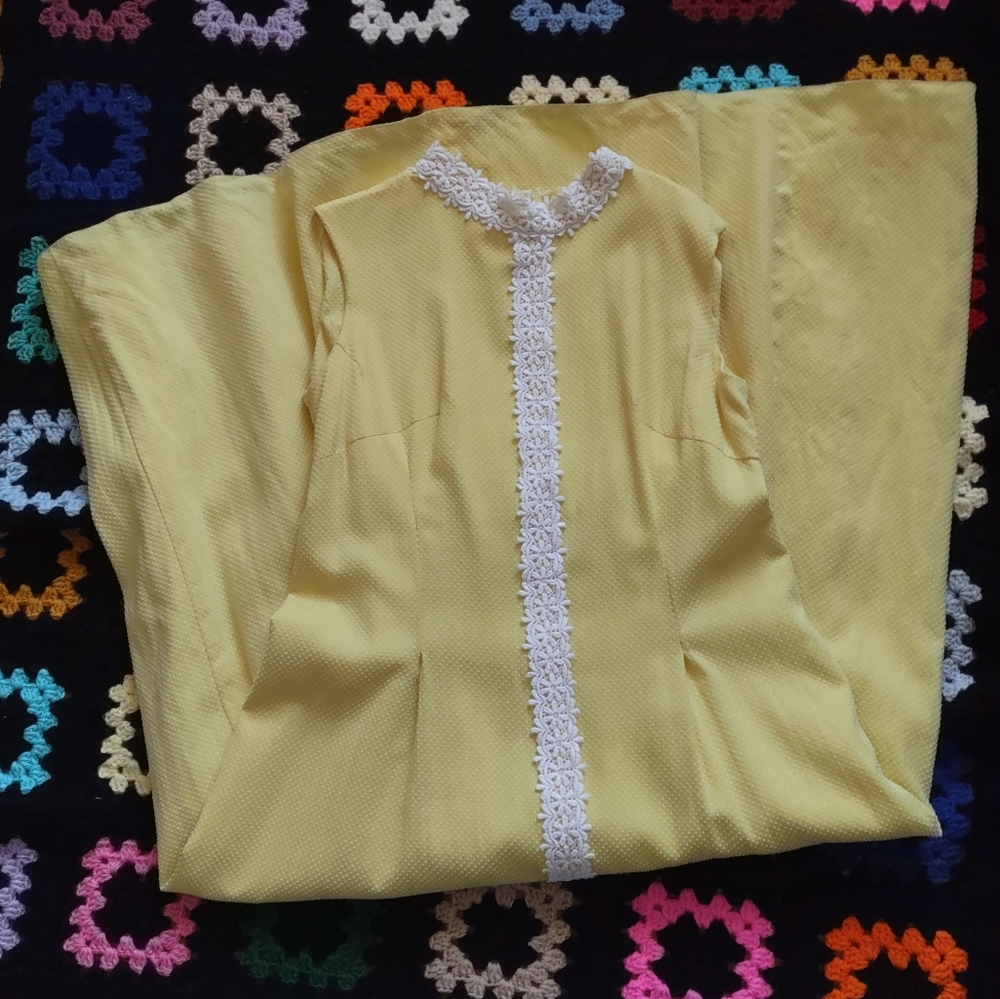 Vintage 60s Yellow Formal Dress